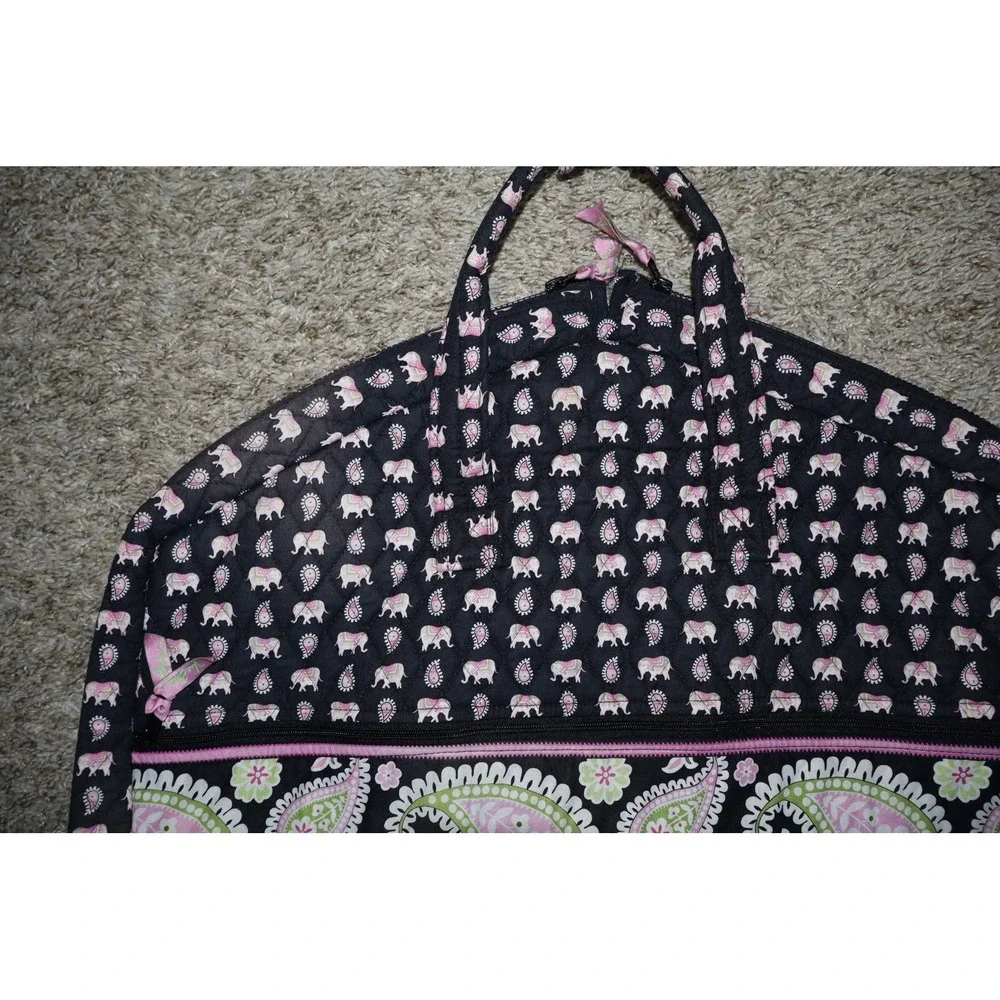 Vintage Vera Bradley Quilted Garment Bag Pink Elephants Retired Y2K